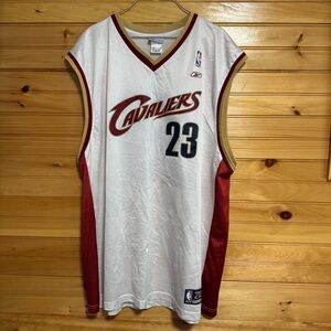 Reebok NBA Cleveland Cavaliers LeBron James #23 White and Maroon Jersey XXl